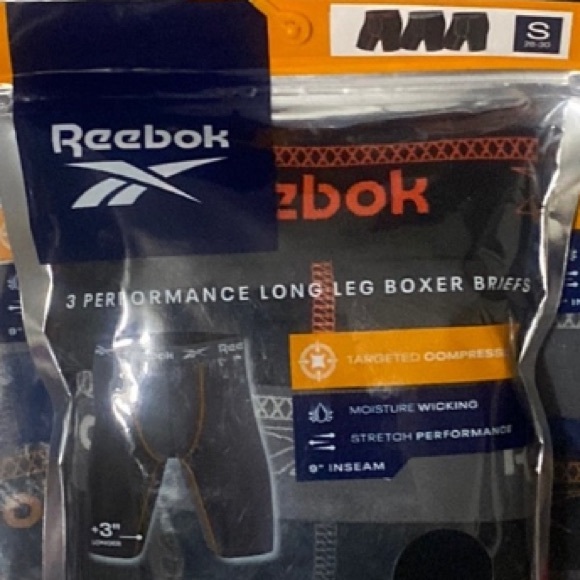 Reebok performance long leg boxer briefs SZS 28-30 - Picture 1 of 5